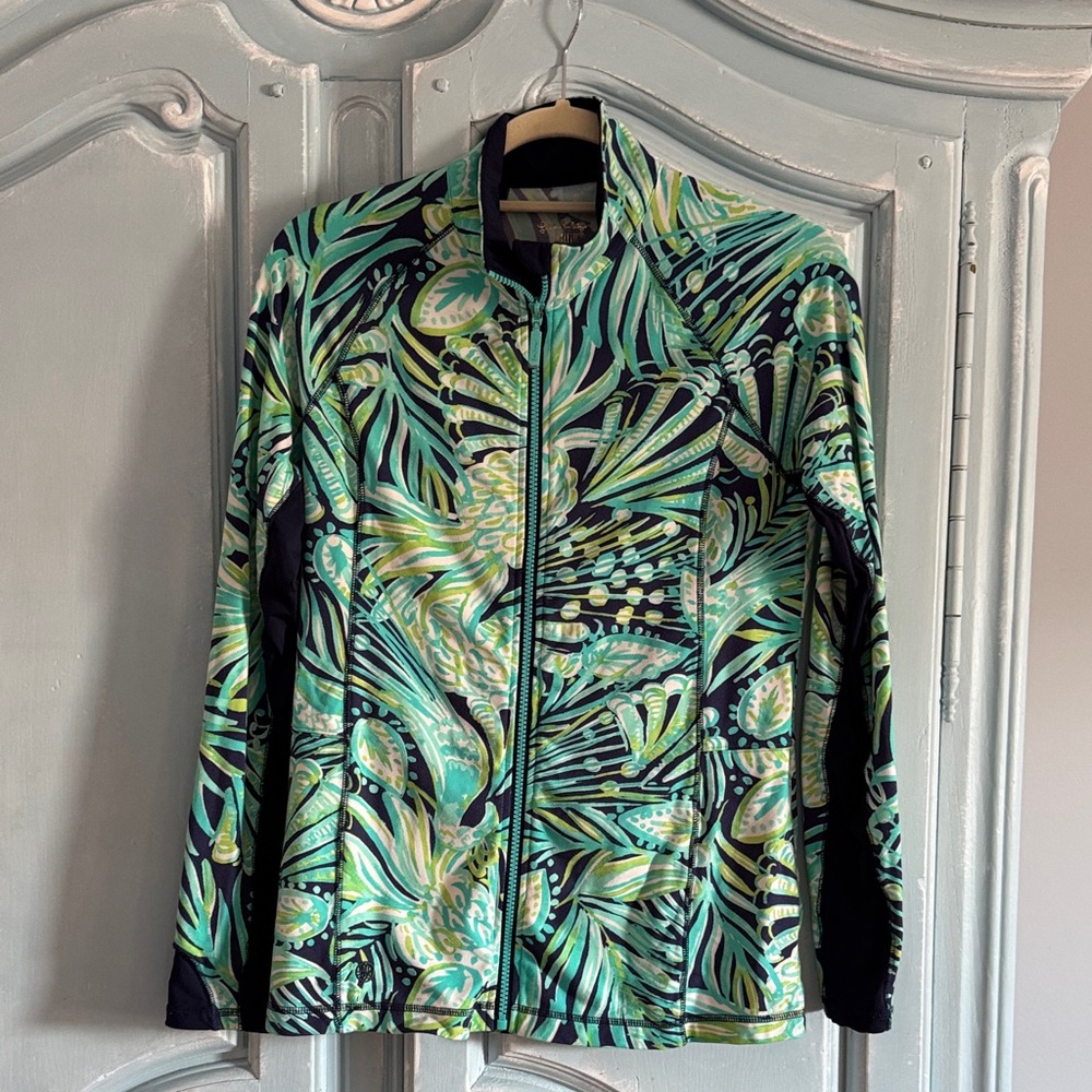 Lilly Pulitzer Green and Blue Patterned luxletic Jacket